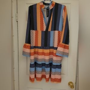 Plus Patchwork Smock Dress